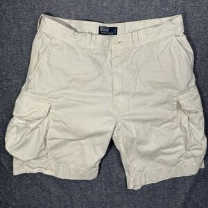 Vintage Polo Ralph Lauren Cargo Shorts Mens Size 38 White Classic Chino Y2K Read